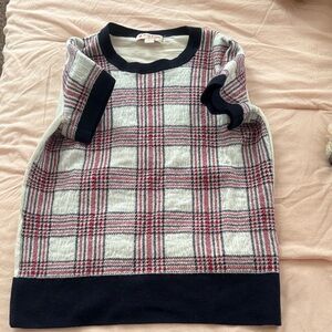 Brooks Brothers teens Plaid Sweater with Red and Navy